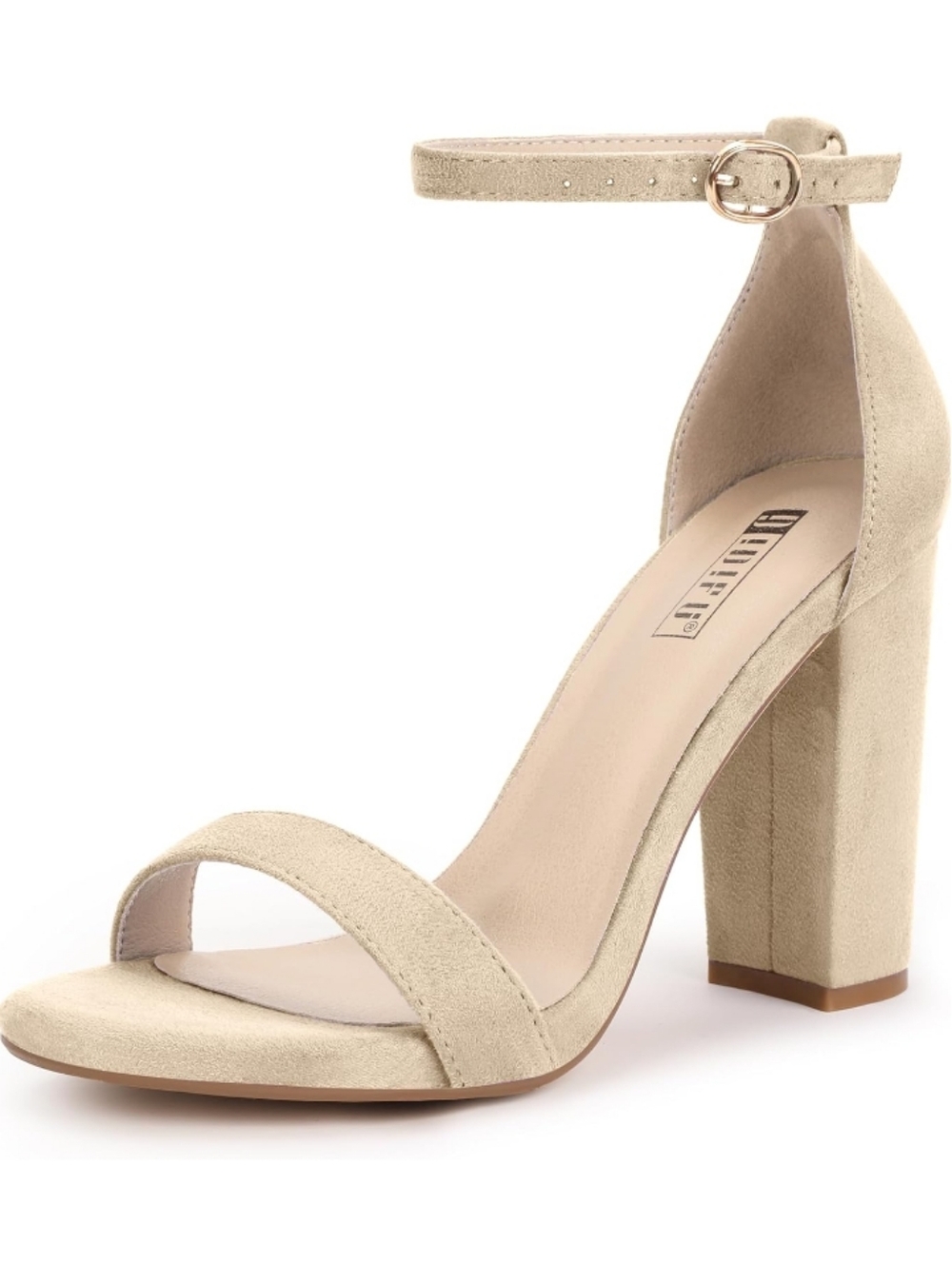 IDIFU Nude Open Toe Ankle Strap 4 In Chunky Heel Size 11 NWOT